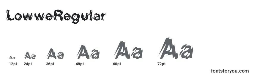 LowweRegular Font Sizes