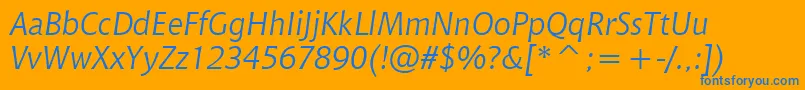 ChiantiItalicWin95bt Font – Blue Fonts on Orange Background