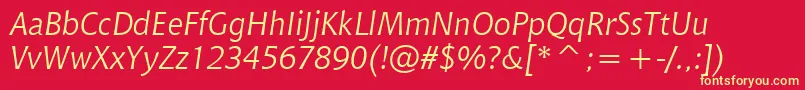 ChiantiItalicWin95bt Font – Yellow Fonts on Red Background