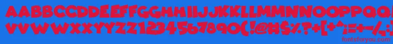 フォントComicKings – 赤い文字の青い背景