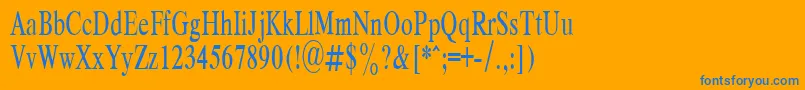 Czcionka RespectPlain.001.00165nh – niebieskie czcionki na pomarańczowym tle