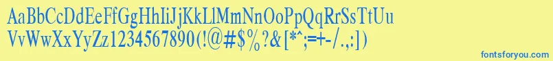 Шрифт RespectPlain.001.00165nh – синие шрифты на жёлтом фоне