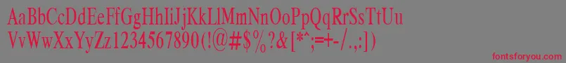フォントRespectPlain.001.00165nh – 赤い文字の灰色の背景