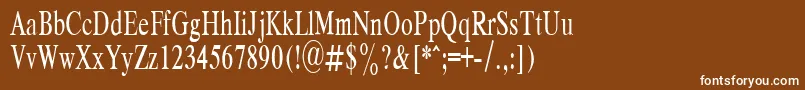 フォントRespectPlain.001.00165nh – 茶色の背景に白い文字