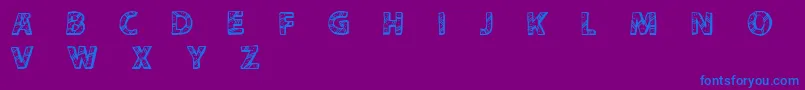 Шрифт CfperuadventureRegular – синие шрифты на фиолетовом фоне