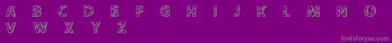 フォントCfperuadventureRegular – 紫の背景に灰色の文字