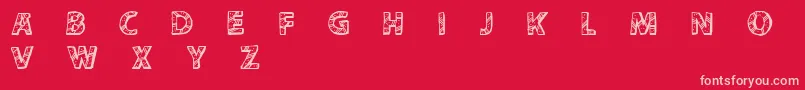 CfperuadventureRegular-Schriftart – Rosa Schriften auf rotem Hintergrund