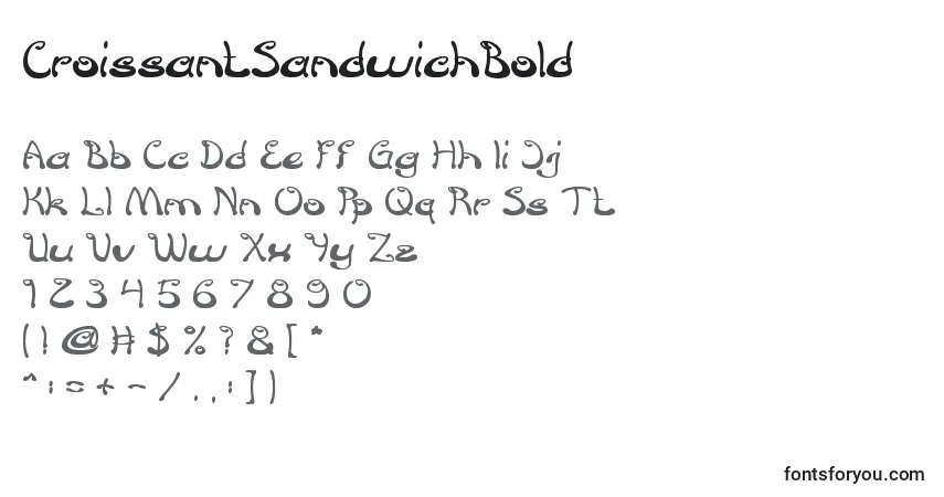 Schriftart CroissantSandwichBold – Alphabet, Zahlen, spezielle Symbole