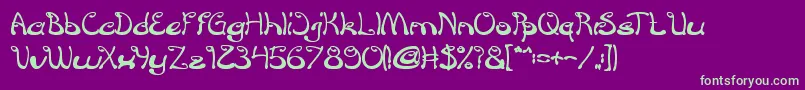 CroissantSandwichBold-Schriftart – Grüne Schriften auf violettem Hintergrund