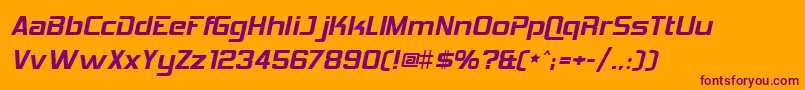 Hemihead Font – Purple Fonts on Orange Background
