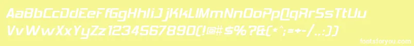 Hemihead Font – White Fonts on Yellow Background