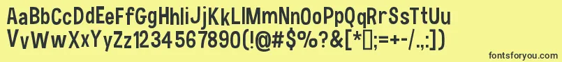 HauracherellNc Font – Black Fonts on Yellow Background