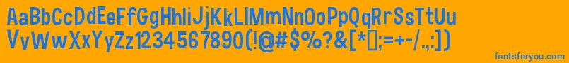 HauracherellNc Font – Blue Fonts on Orange Background