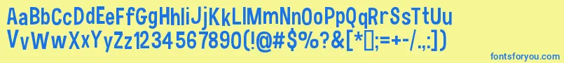 HauracherellNc Font – Blue Fonts on Yellow Background