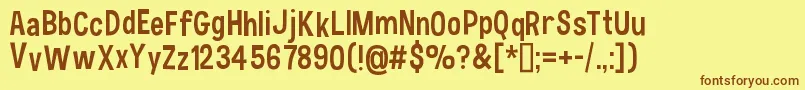 HauracherellNc Font – Brown Fonts on Yellow Background