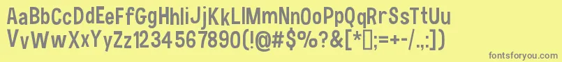 HauracherellNc Font – Gray Fonts on Yellow Background