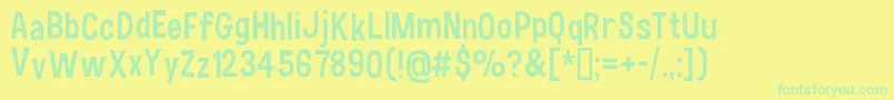 HauracherellNc Font – Green Fonts on Yellow Background