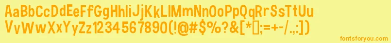 HauracherellNc Font – Orange Fonts on Yellow Background