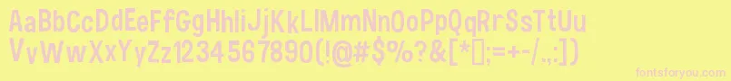 HauracherellNc Font – Pink Fonts on Yellow Background