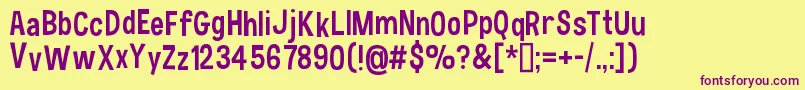 HauracherellNc Font – Purple Fonts on Yellow Background