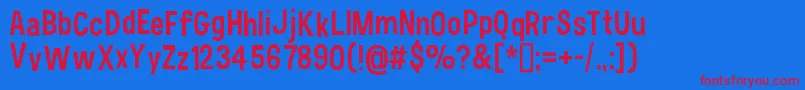 HauracherellNc Font – Red Fonts on Blue Background