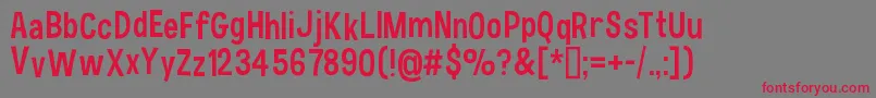 HauracherellNc Font – Red Fonts on Gray Background