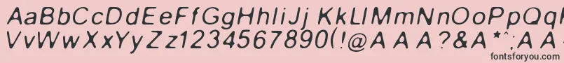 Fonte GaussianBlurItalic – fontes pretas em um fundo rosa