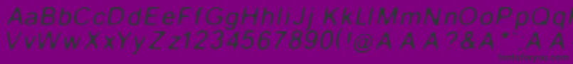 フォントGaussianBlurItalic – 紫の背景に黒い文字