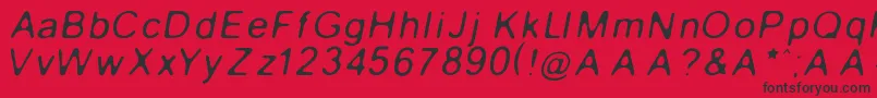 GaussianBlurItalic Font – Black Fonts on Red Background