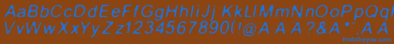 Lisätietoja GaussianBlurItalic-fontista GaussianBlurItalic-fontti – siniset fontit ruskealla taustalla