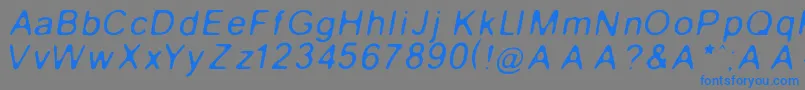 GaussianBlurItalic-fontti – siniset fontit harmaalla taustalla