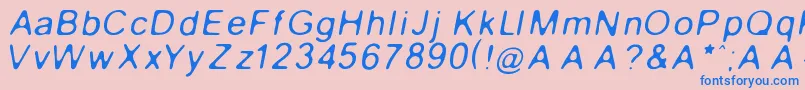 GaussianBlurItalic Font – Blue Fonts on Pink Background
