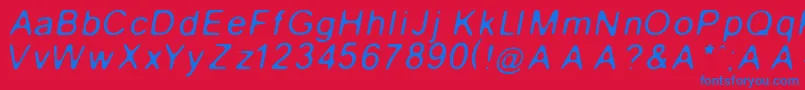 GaussianBlurItalic Font – Blue Fonts on Red Background