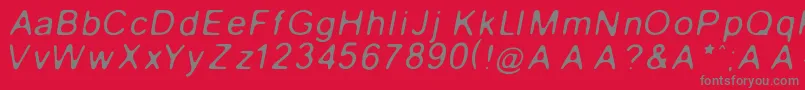 GaussianBlurItalic-Schriftart – Graue Schriften auf rotem Hintergrund