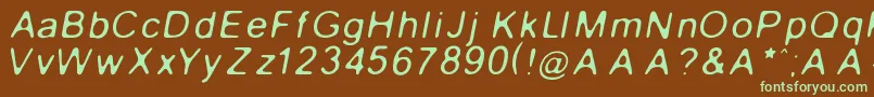 GaussianBlurItalic Font – Green Fonts on Brown Background