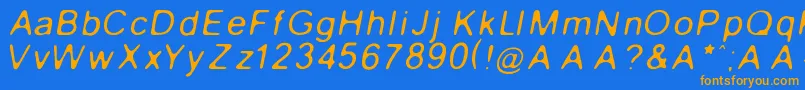 GaussianBlurItalic Font – Orange Fonts on Blue Background