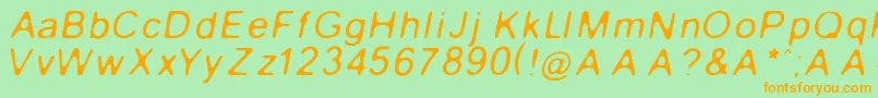 GaussianBlurItalic Font – Orange Fonts on Green Background