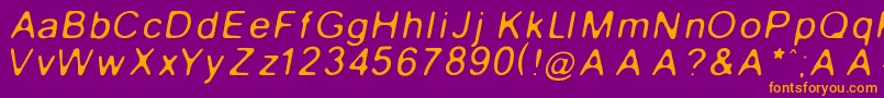 GaussianBlurItalic Font – Orange Fonts on Purple Background
