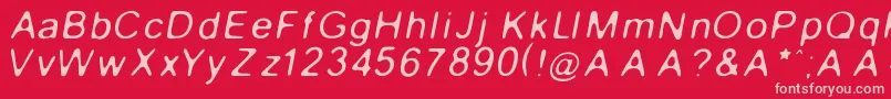 GaussianBlurItalic Font – Pink Fonts on Red Background