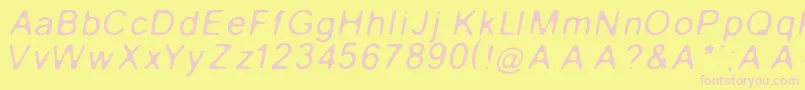 Saiba mais sobre a fonte GaussianBlurItalic Fonte GaussianBlurItalic – fontes rosa em um fundo amarelo