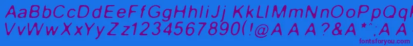 GaussianBlurItalic Font – Purple Fonts on Blue Background