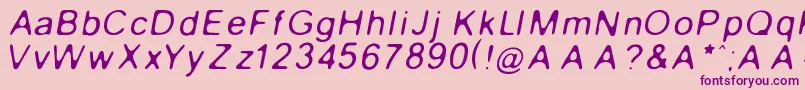 Шрифт GaussianBlurItalic – фиолетовые шрифты на розовом фоне