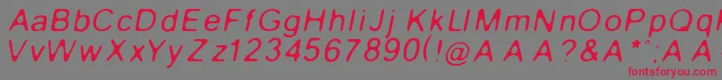 Шрифт GaussianBlurItalic – красные шрифты на сером фоне