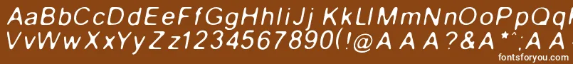 GaussianBlurItalic Font – White Fonts on Brown Background