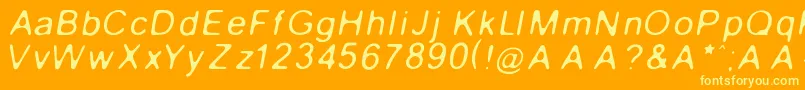 GaussianBlurItalic Font – Yellow Fonts on Orange Background