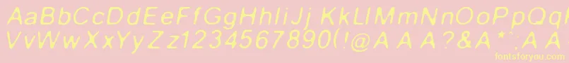 Подробнее о шрифте GaussianBlurItalic Шрифт GaussianBlurItalic – жёлтые шрифты на розовом фоне