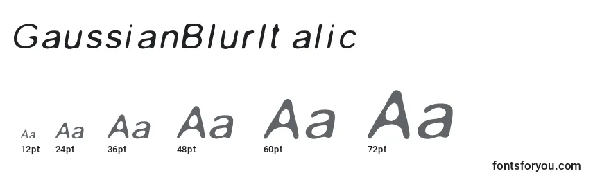 Размеры шрифта GaussianBlurItalic