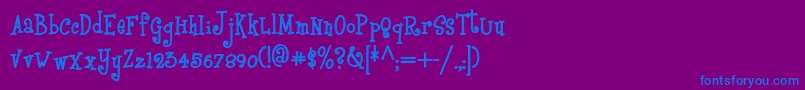 Czcionka Boyzrgrossnf – niebieskie czcionki na fioletowym tle