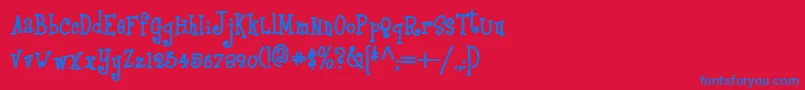 Boyzrgrossnf Font – Blue Fonts on Red Background