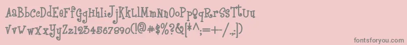 Lisätietoja Boyzrgrossnf-fontista Boyzrgrossnf-fontti – harmaat kirjasimet vaaleanpunaisella taustalla